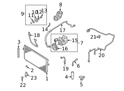 Condenser, Compressor & Lines for 1999 Nissan Altima #0