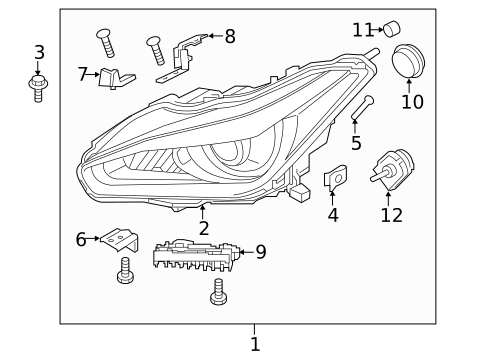 Headlamp Components for 2018 INFINITI Q70 #0