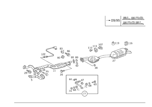 Exhaust System Used on Eight-Cylinder Gasoline Vehicles for 1993 Mercedes-Benz 500SL #1