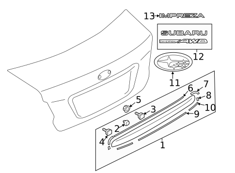 Exterior Trim - Trunk for 2015 Subaru Impreza #0
