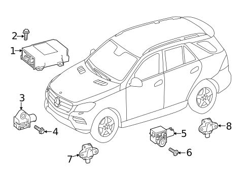 Air Bag Components for 2016 Mercedes-Benz GLE450 AMG #2