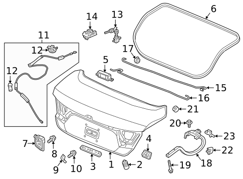 Lid & Components for 2020 Honda Accord #0