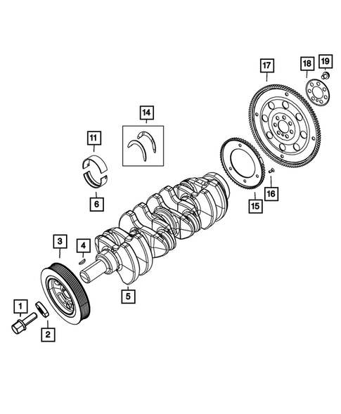 Crankshaft, Piston, Drive Plate, Flywheel, and Damper for 2016 Jeep Patriot #0