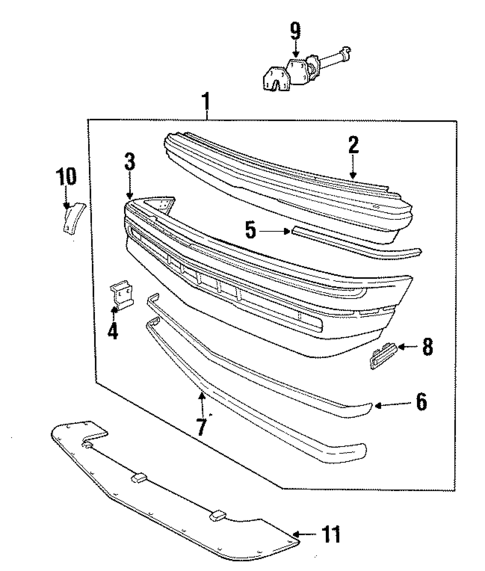 Bumper & Components - Front for 1989 Cadillac Allante #0