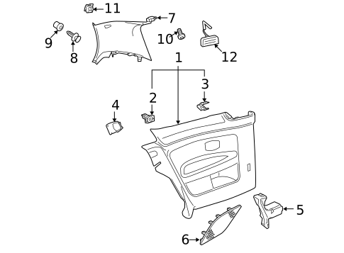 Interior Trim - Quarter Panels for 2006 Volkswagen Rabbit #1