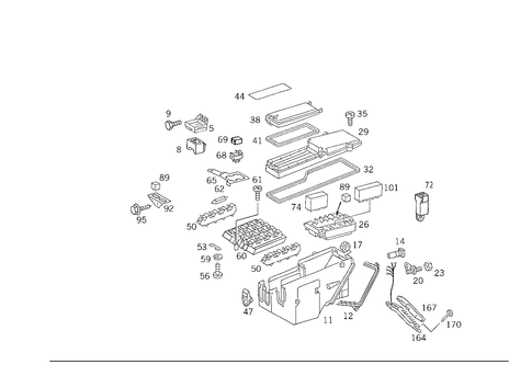 Fuse Cabinet, Fuse Box and Relay Unit for 1989 Mercedes-Benz 260E #1