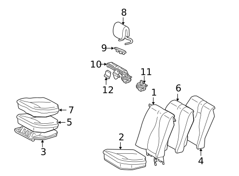 Rear Seat Components for 2002 Mercedes-Benz S 430 #3