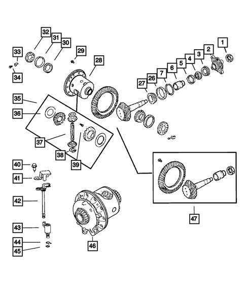 Rear Axle; Housing, Differential and Vent for 2009 Jeep Commander #0