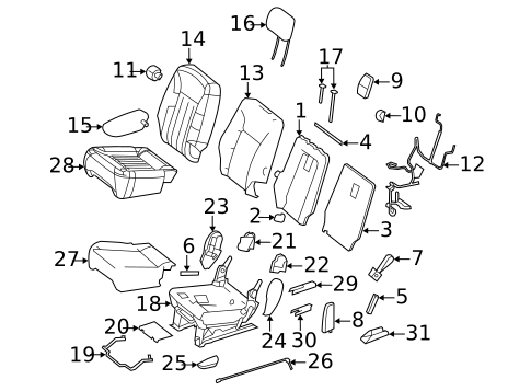Rear Seat Components for 2007 Mercedes-Benz R320 #0