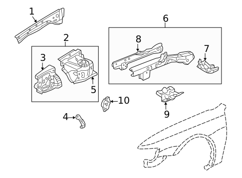 Structural Components & Rails for 2000 Honda Accord #0