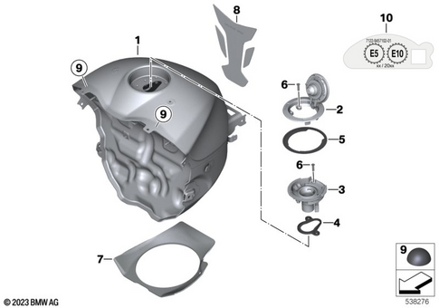 Fuel Container with Filler Pipe for 2020 BMW-Motorrad S 1000 R #2