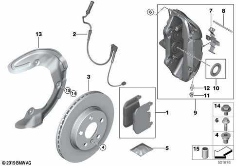 Front Brake/Brake Pad/Wear Sensor for 2019 BMW 228iX #0
