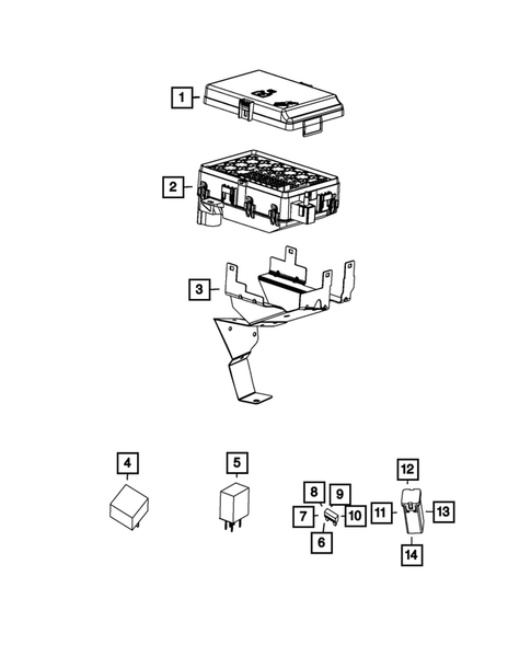 Power Distribution Center, Fuse Block, Junction Block, Relays and Fuses for 2015 Chrysler 300 #1