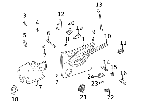 Interior Trim - Front Door for 2002 Mercedes-Benz ML500 #0