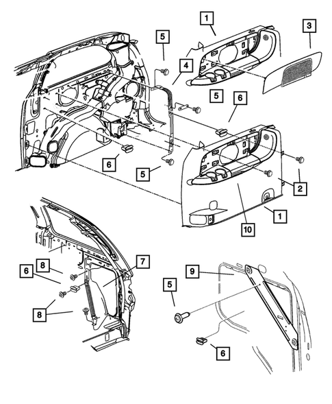 Panel-Mouldings, Scuff Plates for 2005 Chrysler Town & Country #3