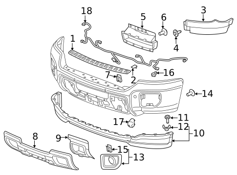 Bumper & Components - Front for 2017 GMC Sierra 3500 HD #0