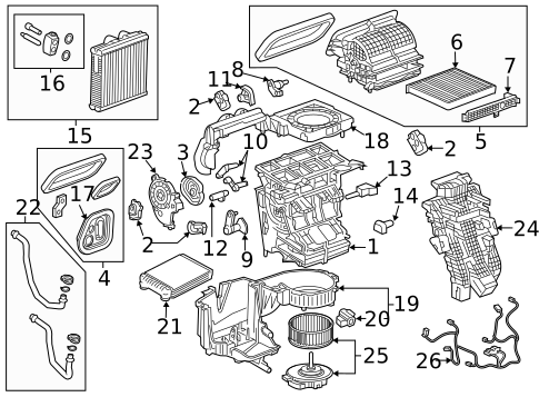 Evaporator & Heater Components for 2018 Cadillac XT5 #1