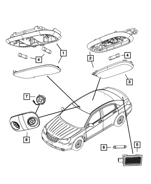 Lamps-Interior and Exterior for 2008 Chrysler Sebring #2