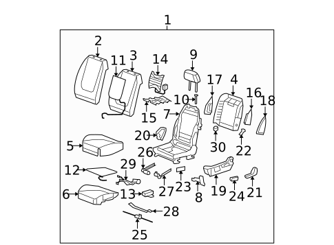 Front Seat Components for 2009 Saturn Aura #1