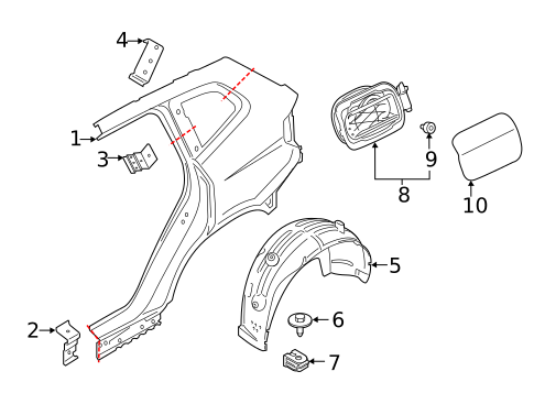 Quarter Panel & Components for 2022 BMW X3 #0