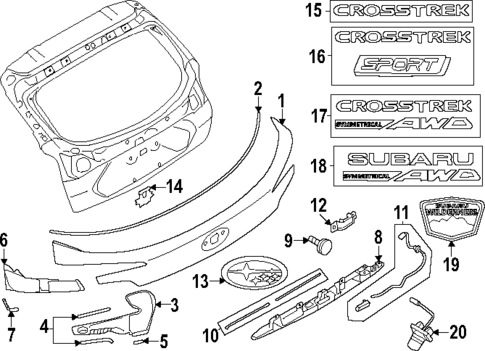 Exterior Trim - Lift Gate for 2025 Subaru Crosstrek #0