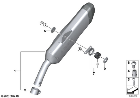 Exhaust System Parts with Mounts for 2025 BMW-Motorrad F 900 GS #1