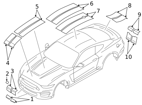 Stripe Tape for 2019 Ford Mustang #0
