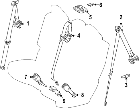 Second Row Seat Belts for 2025 Toyota Grand Highlander #0