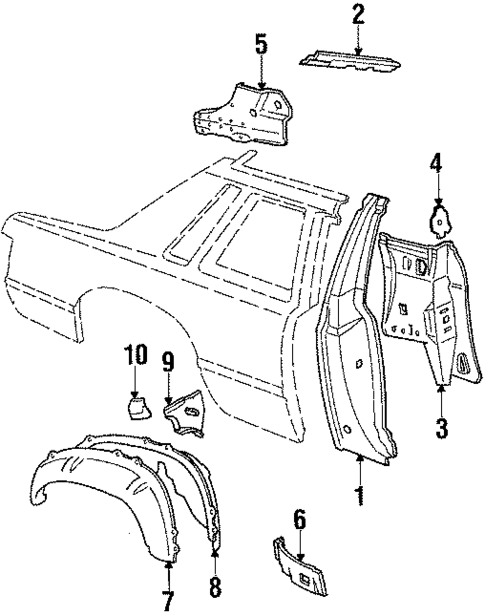 Inner Structure for 1989 Ford Mustang #1