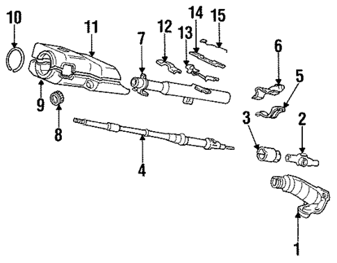 Steering Column Assembly for 1989 Honda Civic #1