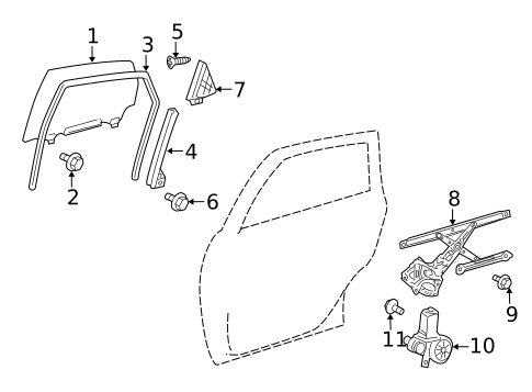 Glass - Rear Door for 2017 Toyota Prius V #0