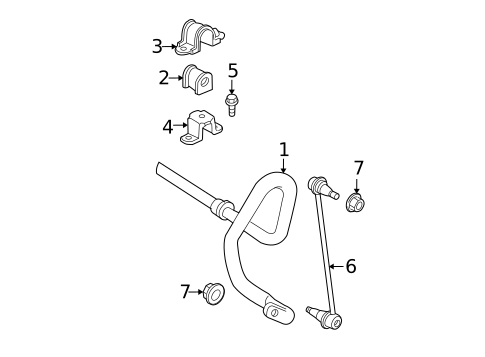 Stabilizer Bar & Components for 2013 Toyota Highlander #1