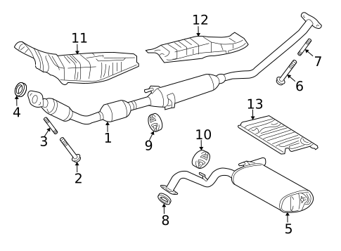 Exhaust Components for 2009 Pontiac Vibe #0