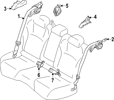 Rear Seat Belts for 2025 Subaru Impreza #0