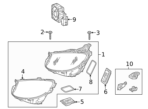 Headlamp Components for 2021 Mercedes-Benz E 450 #0