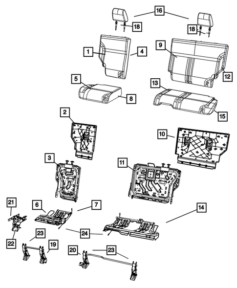 Rear Seats and Attaching Parts for 2007 Dodge Nitro #0