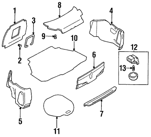 Interior Trim - Rear Body for 1996 Nissan Maxima #0