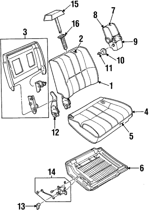 Front Seat Components for 1994 Ford Crown Victoria #0