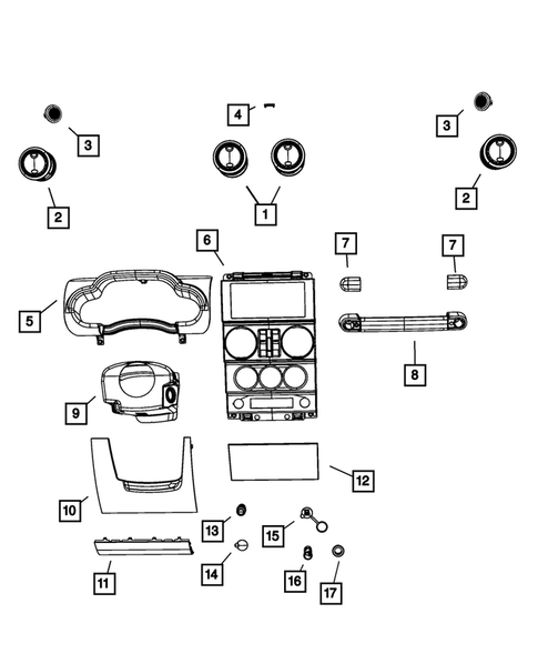 Instrument Panel for 2009 Jeep Wrangler #1