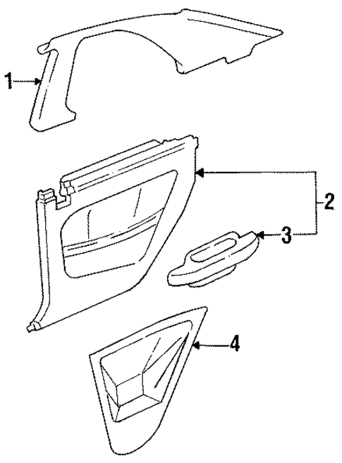 Interior Trim - Quarter Panels for 1996 Toyota Camry #0