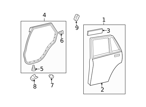 Door & Components for 2008 Lexus RX400h #0