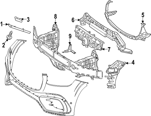 Bumper & Components - Front for 2024 Mercedes-Benz GLS450 #2