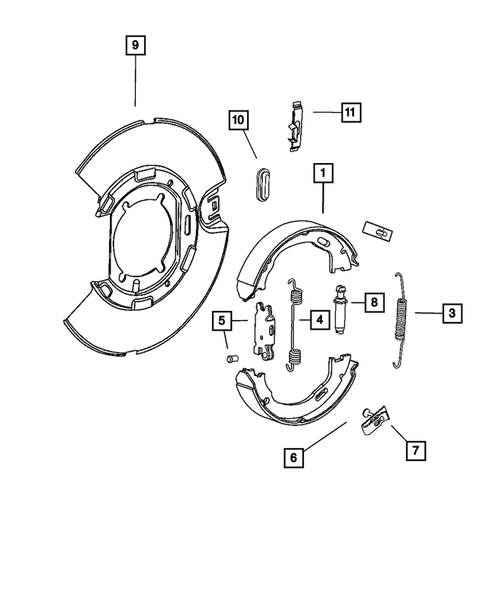 Parking Brake Lever, Cables, and Rear Disc Park Brake Assembly for 2009 Dodge Charger #1