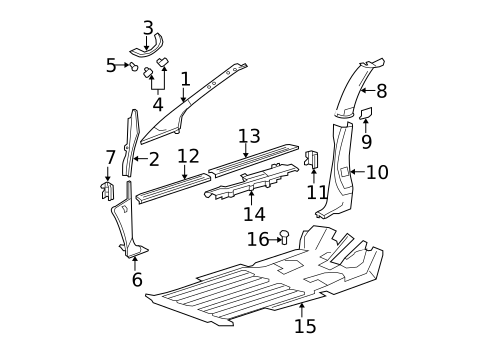 Interior Trim - Pillars for 2002 Dodge Caravan #0