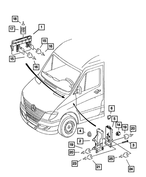 Keys, Modules and Engine Controllers for 2009 Dodge Sprinter 3500 #0