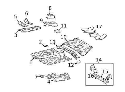 Floor & Rails for 2009 Pontiac Vibe #0