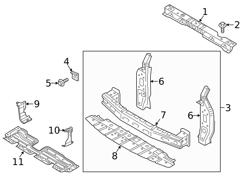 Radiator Support for 2015 Mitsubishi Mirage #0
