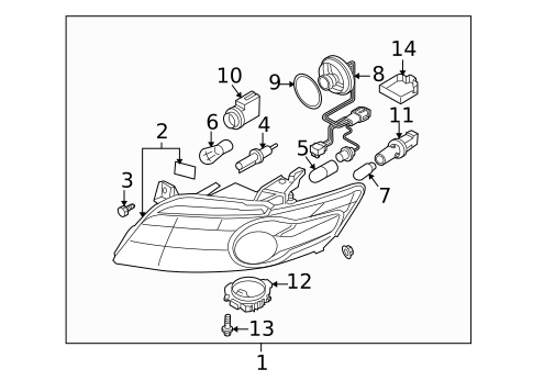 Headlamp Components for 2006 INFINITI FX35 #0