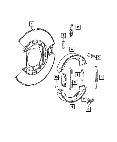 Parking Brake Level, Cables, and Rear Disc Park Brake Assembly for 2021 Dodge Challenger #1