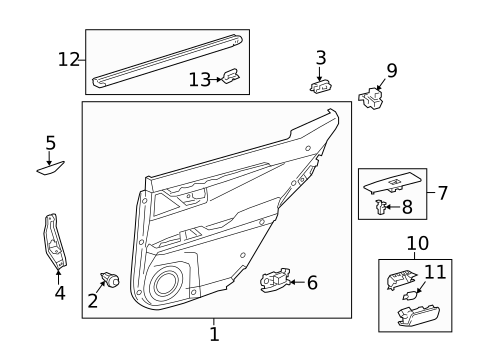Interior Trim - Rear Door for 2016 Lexus ES350 #2